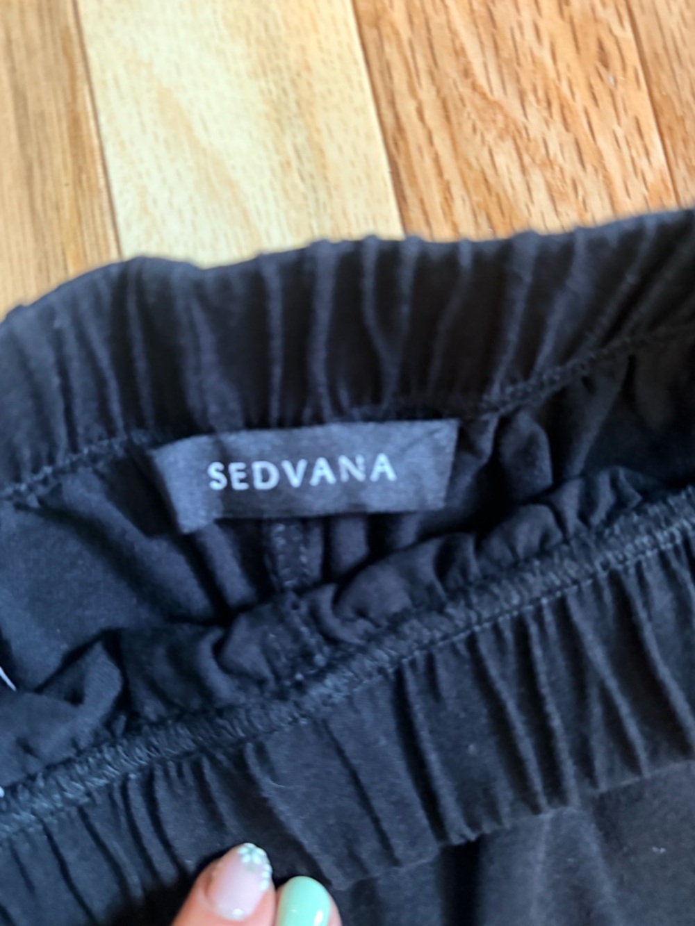 Sedvana Black Elastic Waist black pants